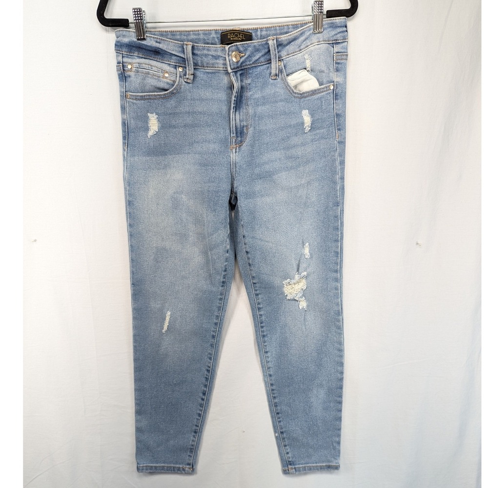 Rachel Roy Womens Jeans Size 12/31 Light Wash Distressed Skinny Crop